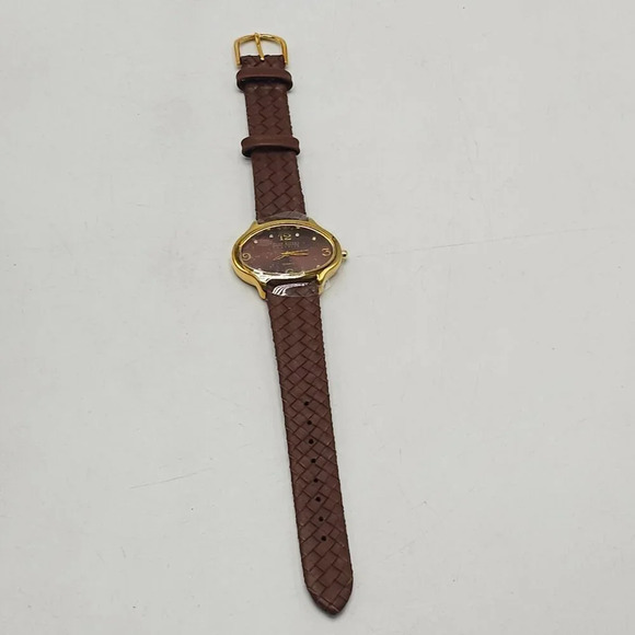 Joan Rivers Classics Quartz Watch With Gold Tone Case Brown Leather Strap - Picture 2 of 5